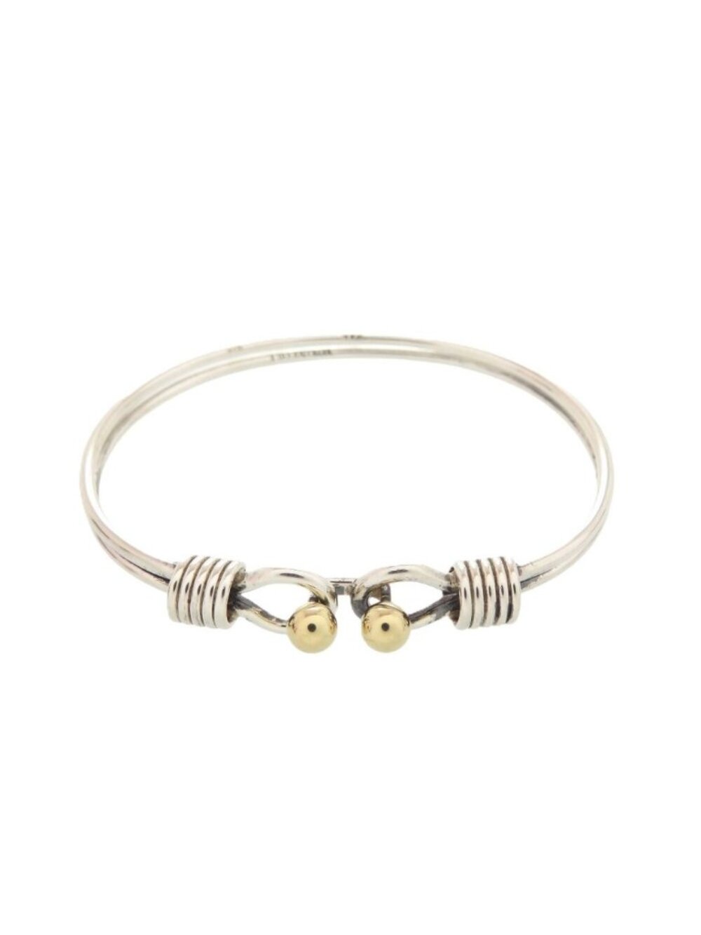 Tiffany & Co Double Hook 925 Sterling Silver 750 Bangle Bracelet